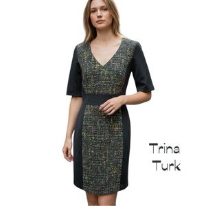 Nordstrom Trina Turk Gray Woven Shift Dress Size 6